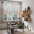 thumbnail image 5 of Summer Coastal Kitchen Curtains 63 Inch Length, Nautical Sea Coral Shell Starfish Wood Gray Tiers Curtains for Living Room Berdoom Bathroom, Light Filtering Drapes Window Treatment 2 Panels 42"Wx63"L, 5 of 8