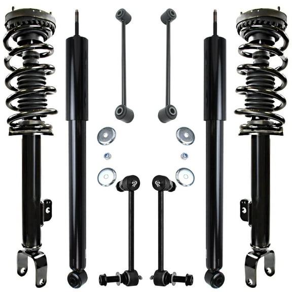 Detroit Axle - RWD Front Struts w/Coil Spring   Rear Shock Absorbers   Sway Bars Replacement for Dodge Charger Challenger - 8pc Set