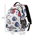 thumbnail image 2 of FORMRS Unisex Backpack Elementary School Travel Bookbag with Reflective Stripes, Cartoon American Football Helmets, 2 of 7