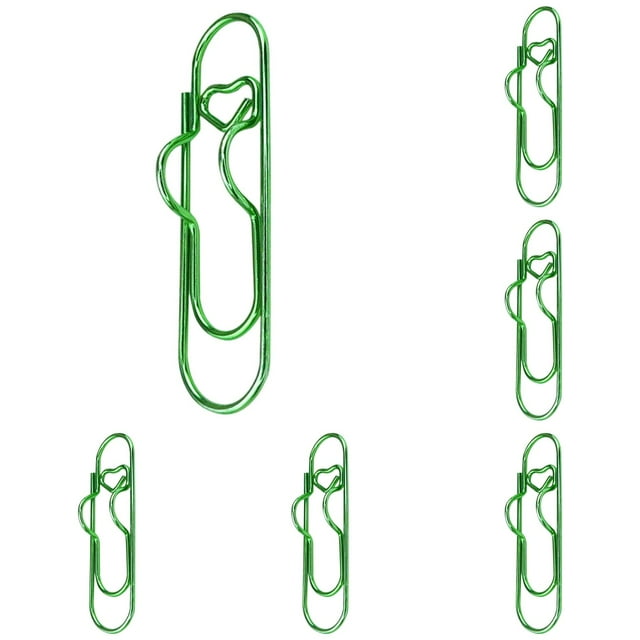 ZTTD 6 PCS Metal Heart Pen Holder Clips for Notebook - Planner Pen Holder & Paper Clip Set - Multi-Purpose Pencil Clips for Journal Planner Office School Supplies (Green)