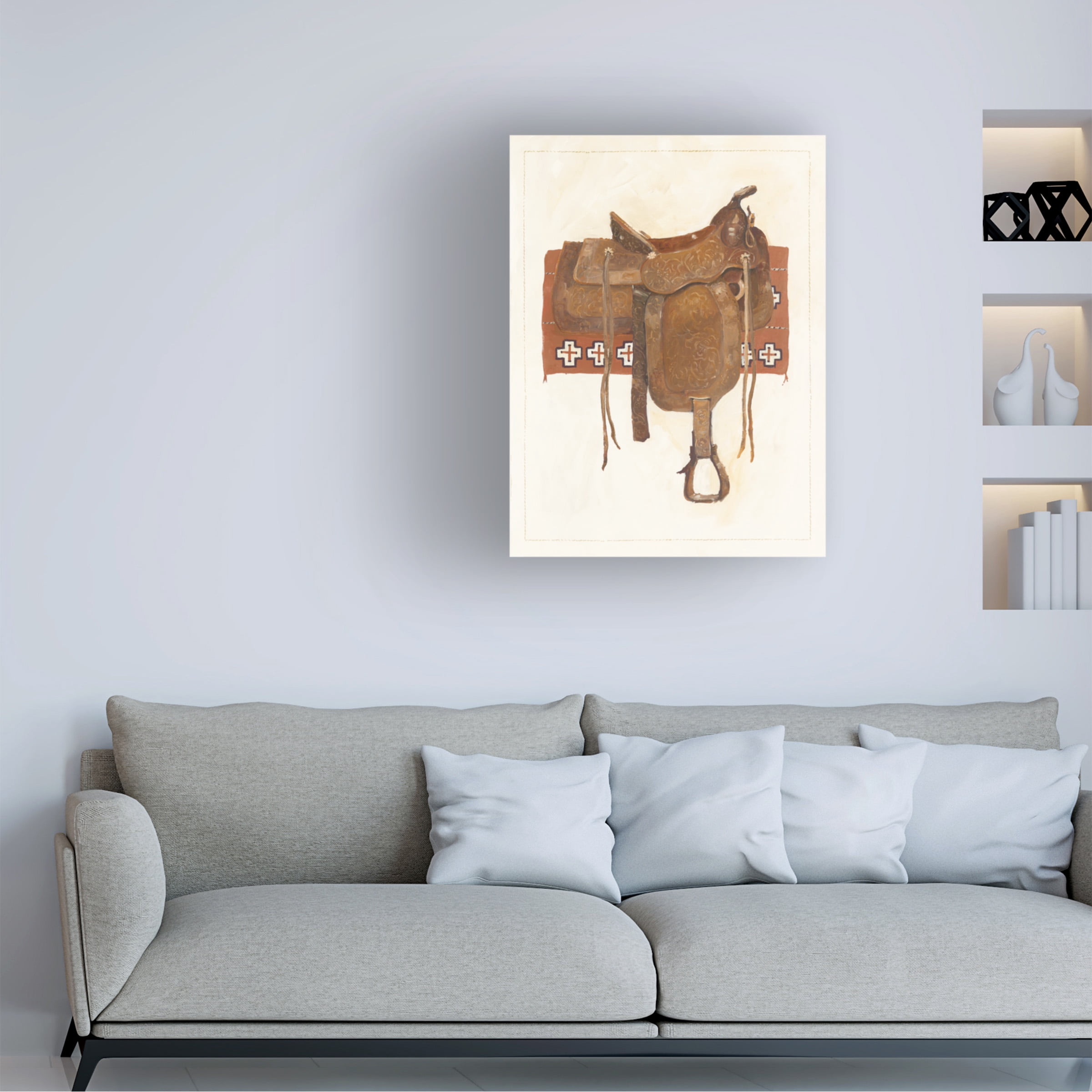 Avery Tillmon 'Western Saddle I Light' Canvas Art