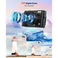 thumbnail image 5 of 4K Digital Camera for Photography and Video, Autofocus 48MP Vlogging Camera for YouTube with 3'' 180°Flip Screen 16X Zoom Compact Travel Cameras with SD Card, 2 Batteries, Anti-Shake, Flash (White), 5 of 7
