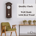 thumbnail image 6 of Pendulum Wall Clock Battery Operated - Quartz Wood Pendulum Clock - Silent, Large Dark Wooden Design, Decorative Wall Clock Pendulum For Living Room, Office, Kitchen & Home Décor Gift, 27" x 11.5", 6 of 8