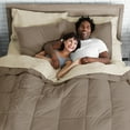 thumbnail image 4 of Bare Home Microfiber 5-Piece Taupe and Sand Bed in a Bag, Twin XL, 4 of 5