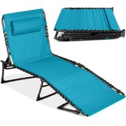 Patio Chaise Lounge Chair, Portable Outdoor Folding Recliner for Lawn, w/ 8 Positions, Handles, 300lb Capacity - Peacock