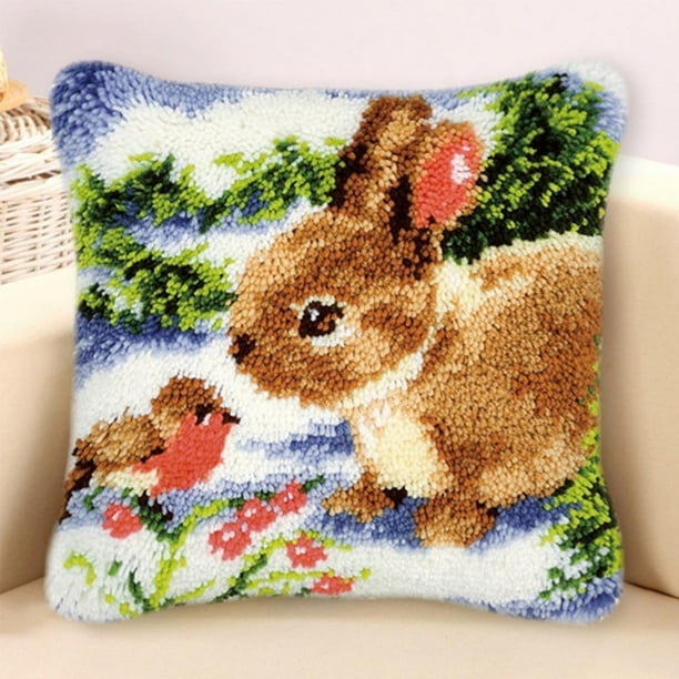 DIY Cushion Latch Hook Rug Kits for Beginners Needlepoint Pillow