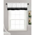thumbnail image 3 of Faux Linen Valances for Windows Modern Art Black White Simple Striped Farmhouse Curtains Valance Light Filtering Rod Pocket Small Window Treatment for Kitchen Living Room Bedroom 42x12In, 3 of 6