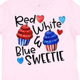 thumbnail image 4 of Inktastic 4th of July Red, White and Blue Sweetie Cupcakes and Stars Boys or Girls Toddler T-Shirt, 4 of 5
