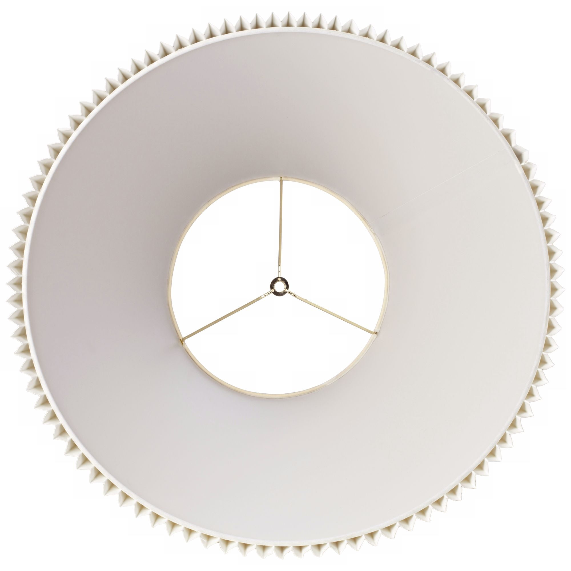 Springcrest Empire Lamp Shade Beige Pleated Large 10.75" Top x 22" Bottom x 15.5" High Spider Replacement Harp and Finial Fitting