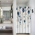thumbnail image 3 of Nature Botanical Shower Curtains 36x72 Inch Watercolor Ink Blue and Pink Floral for Modern Aesthetic Art Bathroom Decor Fabric Waterproof Polyester Sets with Hooks, 3 of 6