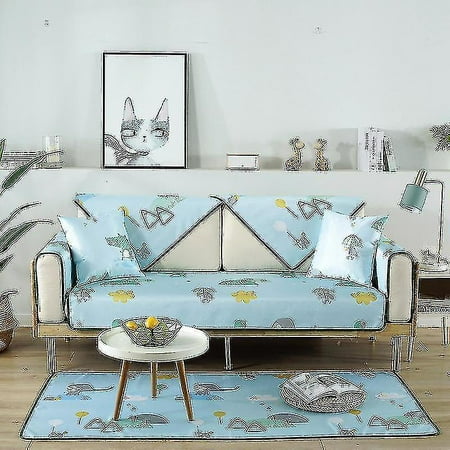 Printed Ice Silk Sofa Cover (Design 3)