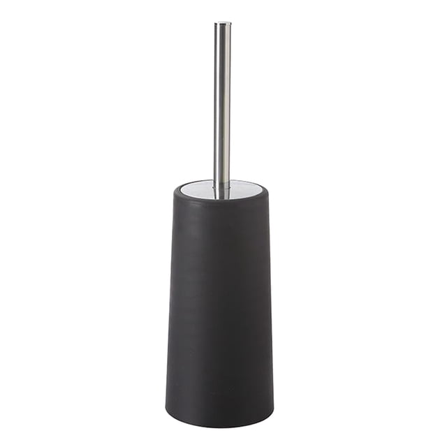 Cepillo y soporte para inodoro, cepillo para inodoro con mango largo de acero inoxidable 304, cepillo para inodoro para baño, inodoro, ergonómico, ele Negro Macarena cepillo de baño