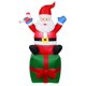 thumbnail image 1 of Ourwarm-hombre de jengibre de 8 pies con caja de regalo con sombrero de Papá Noel, luces LED, decoración de patio, inflable navideño marrón de 8 pies de alto, 1 of 4