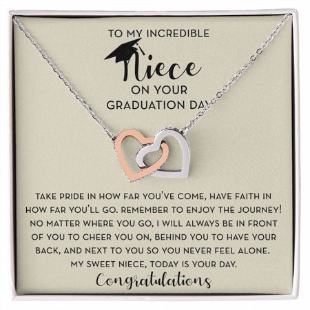 To My Incredible Niece Graduation , from Aunt/Uncle, Sentimental Jewelry, High School Graduate, College Graduation, Masters, Class of 2023, Multi Interlocking Heart Necklace