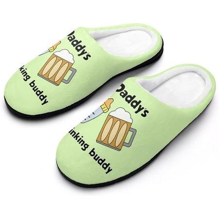 

Daddy s Drinking Buddy Women s Cotton Slippers Funny Printed Non Skid Rubber Soles