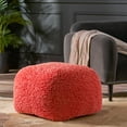 thumbnail image 2 of GDF Studio Statham Modern Microfiber Chenille Square Pouf, Coral, 2 of 10