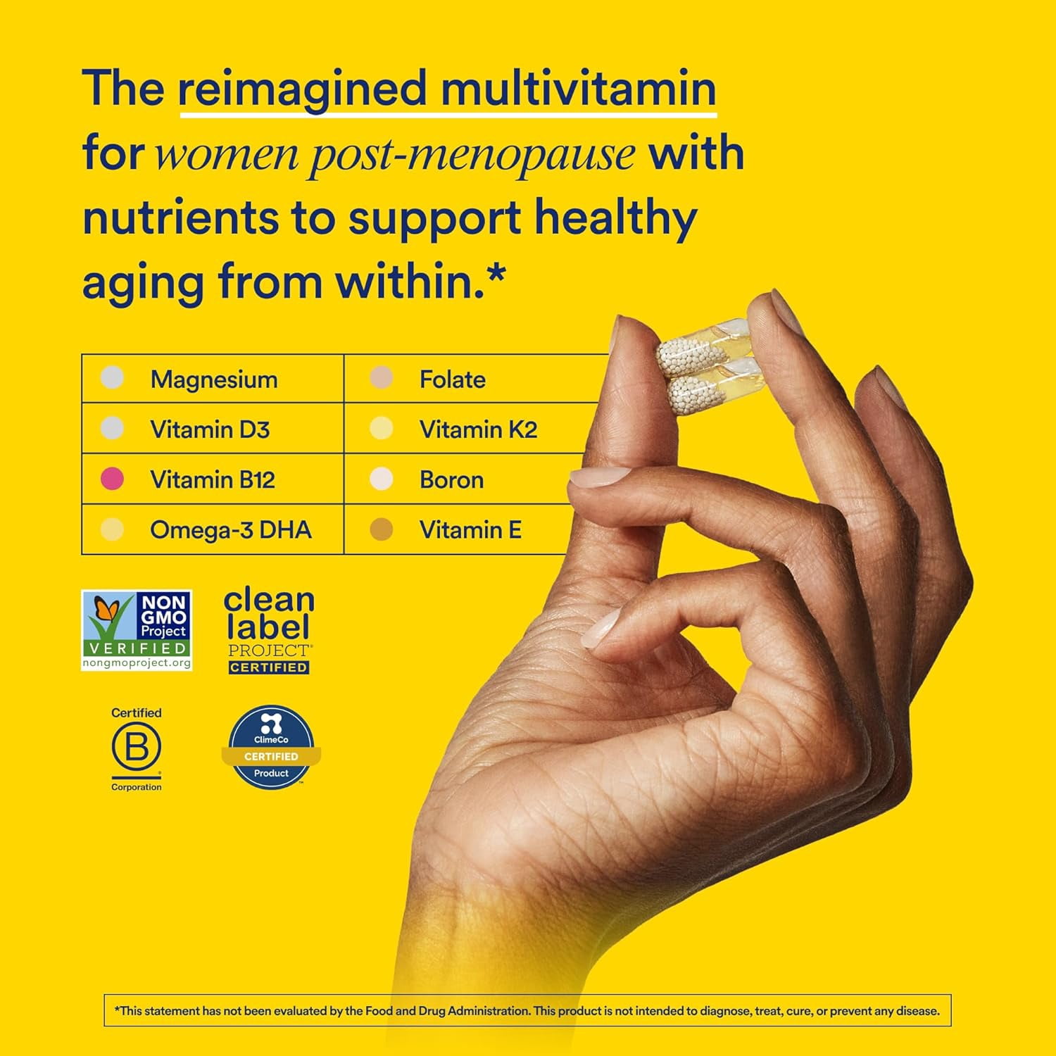 Ritual Women’s 50+ Daily Multivitamin - Folate, DHA - Vegan - 60 Capsules - 30 Servings