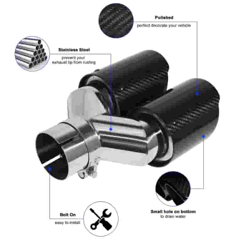 Scarico Luminoso A LED Blu – Terminale Di Scarico Con Bocchetta Diametro Ingresso 35-63 Mm, Uscita 90 Mm