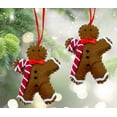 thumbnail image 2 of Gingerbread Ornaments - Set of 2 Gingerbread Men Christmas Tree Decor Brown Holiday, 2 of 4