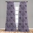 thumbnail image 5 of Ambesonne Gothic Curtains, Feminine Victorian Motif, Pair of 28"x84", Lilac Black, 5 of 5