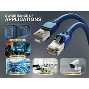 Cable Leader Shielded Cat 6a Ethernet Cable 75 ft - Blue | Cat6a STP RJ45 LAN Cord, 10G