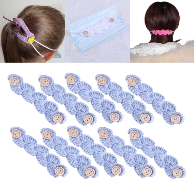 10 soportes de oídos perfecl para mascarillas extensores de correa azul