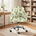 thumbnail image 2 of Xoenoiee Cactus Flower Print Curved Back Chair Slipcover Stretch Dining Chair Cover Kitchen Chair Cover Modern Arc Shaped Armrest Counter Height Bar Stools Covers for Kitchen Party Banquet Decor, 2 of 7