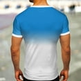 thumbnail image 5 of ZMHEGW Mens Spring Summer Casual Sports Colorblock Gradient Round Neck Pullover Short Sleeve T Shirt, 5 of 5