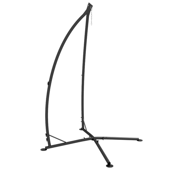 Outsunny Support de Hamac avec Cadre en Acier pour Camping, Pique-Nique, Terrasse, Noir