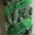 thumbnail image 2 of Northlight Glittering Green and Gold Solid Wired Christmas Craft Ribbon 2.5" x 10 Yards, 2 of 3