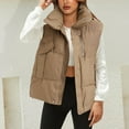 thumbnail image 2 of Durtebeua Cropped Outerwear Warm Puffer Lightweight with Pockets Puffer Vest Women's Vest, 2 of 6