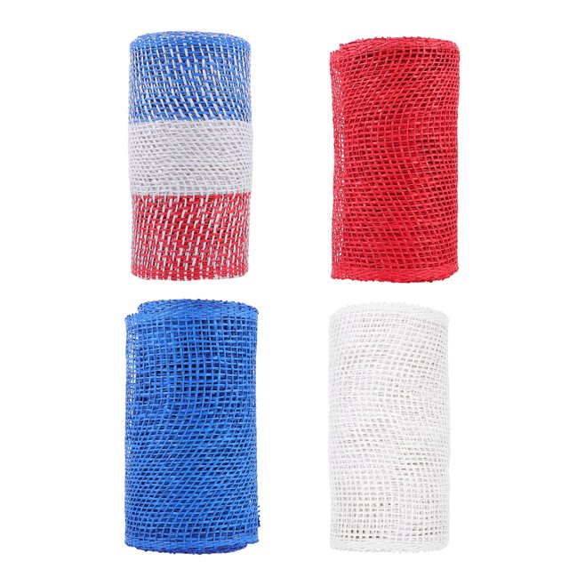 KAKOWELY Patriotic Decor Ribbon En Malla Con Patrones Variados Para Y Envoltura Creativa