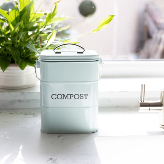Kitchen Craft Living Nostalgia Vintage Blue Compost Bin LNCOMPBLU