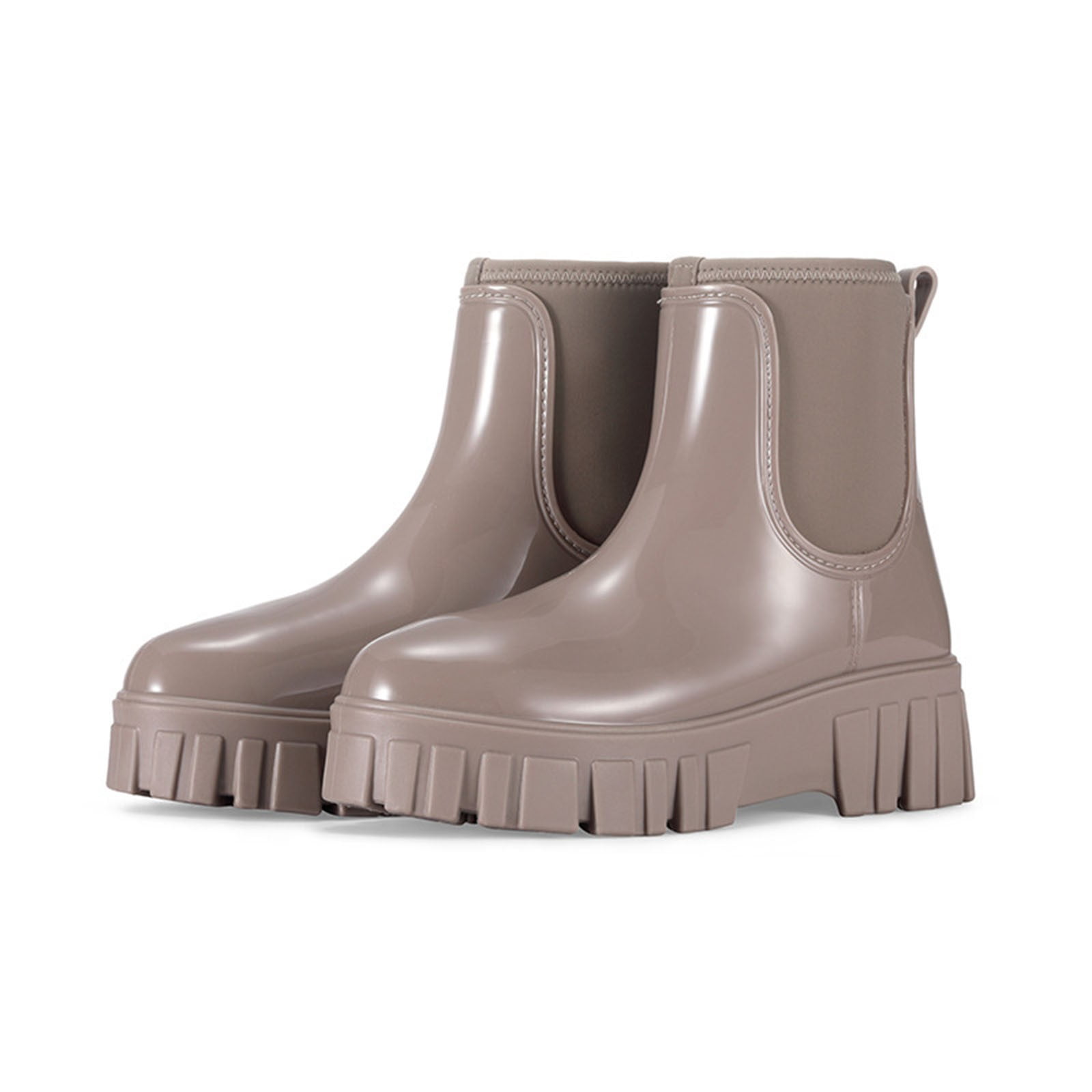 Wowcloth Women's Mid-Calf Rain Boots – Waterproof & Slip-Resistant Solid Color Design for Spring Summer Outdoor Wear, Japanese Style Casual Fashion