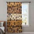 thumbnail image 3 of Yellow Brown Semi Sheer Curtains Drapes for Living Room, Bedroom, French Doors Window 54 Inches Long, Farmhouse Dog Paw Vintage Rod Pocket Chiffon Curtain Drapery Voile Draperies Panel, 3 of 8