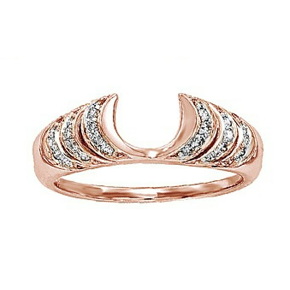 AFFY White Natural Diamond Wrap Enhancer Solitaire Ring In 10k Rose Gold (0.25 Cttw)