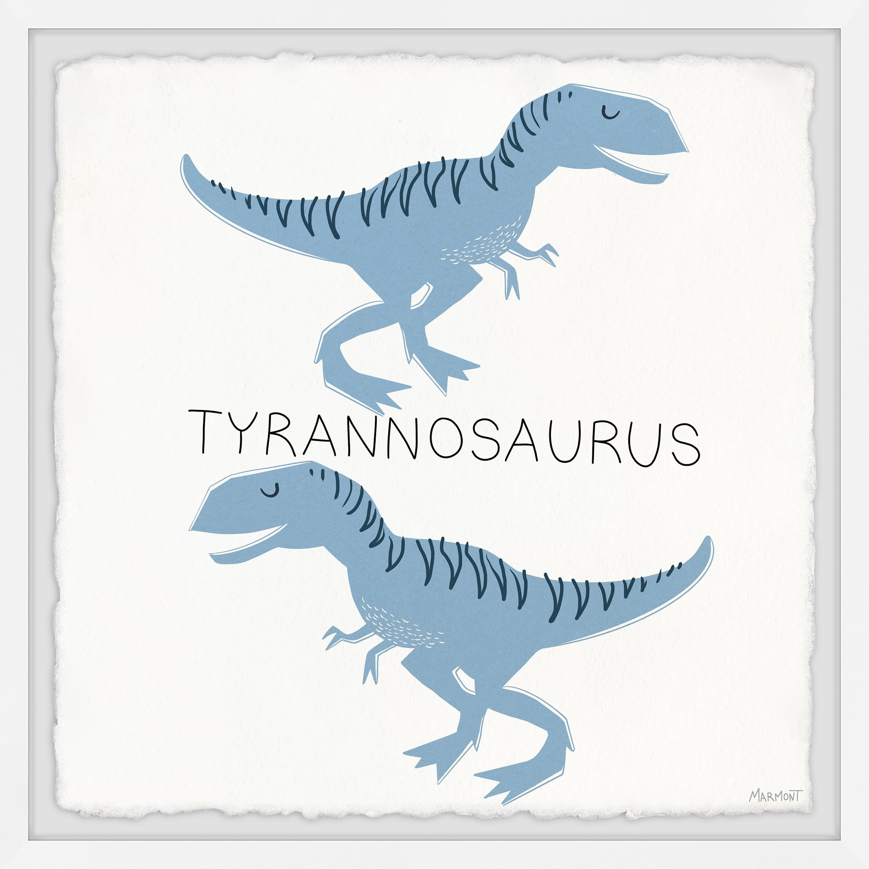 Marmont Hill Blue Tyrannosaurus Framed Wall Art