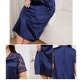 thumbnail image 6 of Silk Satin Nightgown for Women V-Neck Lace Loungewear Short Sleeve Sleepwear Full Length Nightgown Long Pajamas Dress, 6 of 6