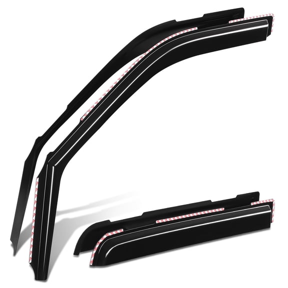 DNA Motoring for 2015-2022 Ford F-150 Super Crew Cab Window Visor Sun Rain Guard Deflector