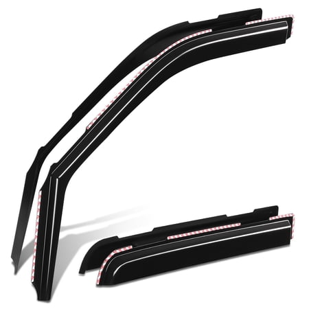 DNA Motoring for 2015-2022 Ford F-150 Super Crew Cab Window Visor Sun Rain Guard Deflector