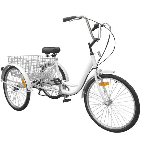 BestEquip 24 Inch Adult Tricycle Series 7 Speed 3 Wheel Bike Cruise Bike Large Size (Best 3 Wheel Bike)