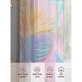 thumbnail image 6 of Summer Pink Romantic Beach Sheer Curtains 96 Inch Length 2 Panels Set, Tropical Leaf Ocean Starfish Voile Window Treatment Semi Sheer Long Curtains Drapes for Bedroom/Living Room/Kitchen 52"x96"x2, 6 of 7