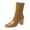 Brown, variant on NOKIO Elegant Women'S Short Boots Ladies Fashion Solid Color Bright Leather Square Toe High Heel Boots Women'S Stylish Block Heel Ankle Boots Chunky Stacked Heel Faux Leather Ankle Booties