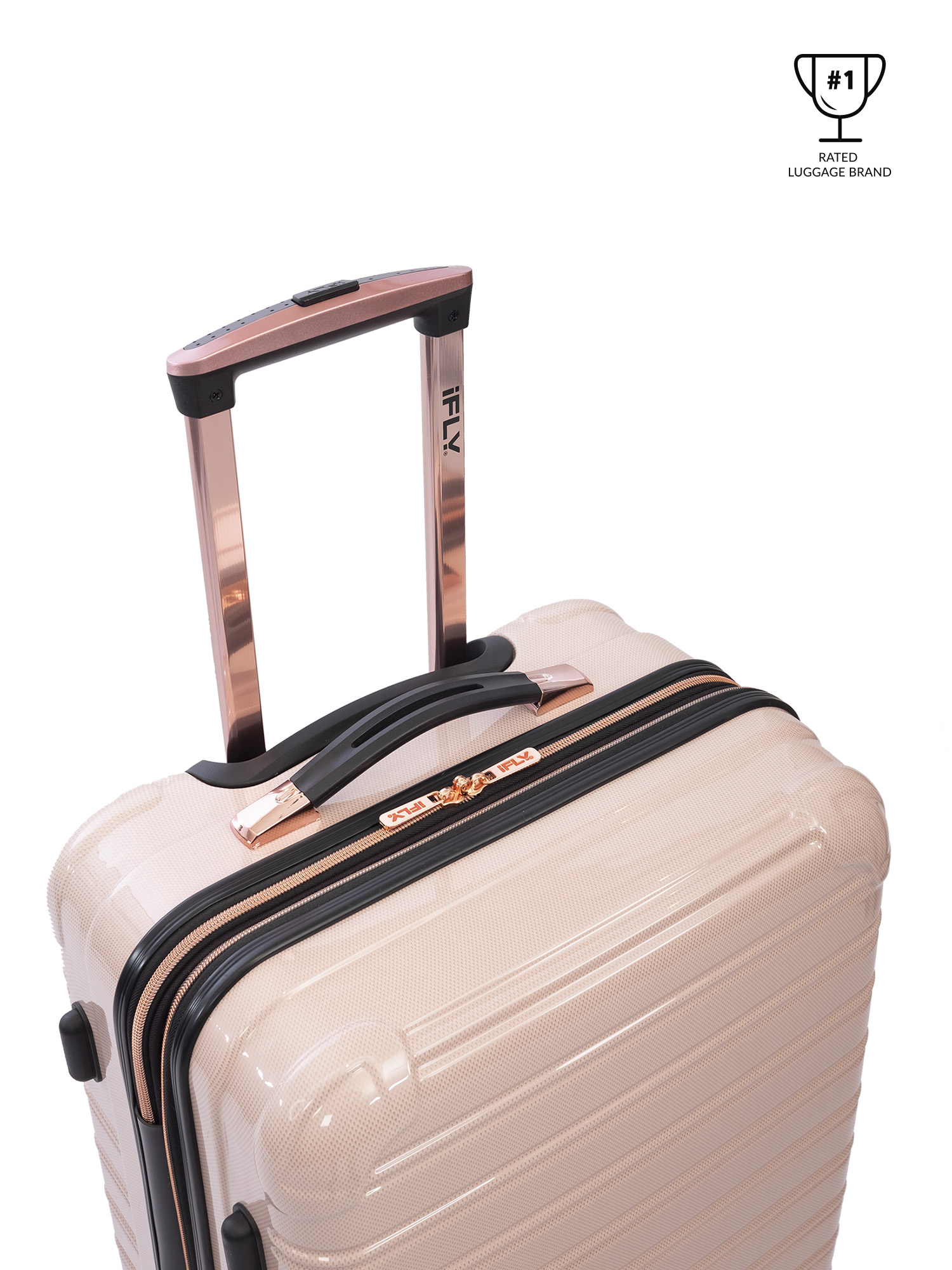 iFLY Hardside Luggage Fibertech 20 Inch Carry-on, Blush/Rose Gold - image 5 of 8