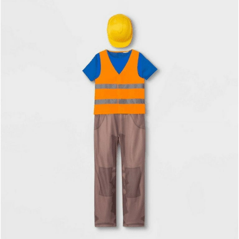 Kid s Adaptive Construction Worker Halloween Costume Jumpsuit with 2 Accesories Hyde EEK Boutique