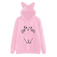 thumbnail image 2 of Women Hoodies Novelty Cat Ear Sweatshirt Long Sleeve Hooded Pullovers Tops Spring Fall Sweatshirts (Pink XL), 2 of 3