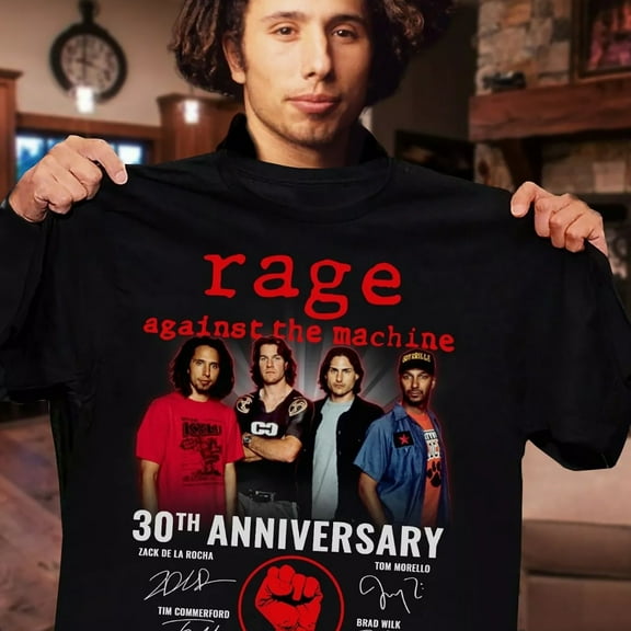 Rage Against The Machine 30th Anniversary Signatures Black All Size