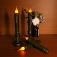 thumbnail image 3 of Dengmore 6pcs Primitive Candles LED Taper Candles Real Wax Battery Operated Hand Dipped Candles Flickering Pillar Lamp Flameless Candles for Fireplace Halloween Christmas Party Church Wedding Decor, 3 of 8