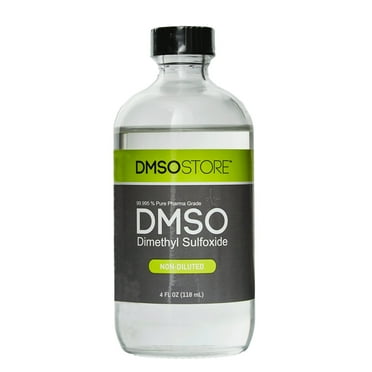 DMSO 4 oz. Liquid in a Glass Bottle, Pure Pharma Grade 99.995% Non-Diluted Dimethyl Sulfoxide