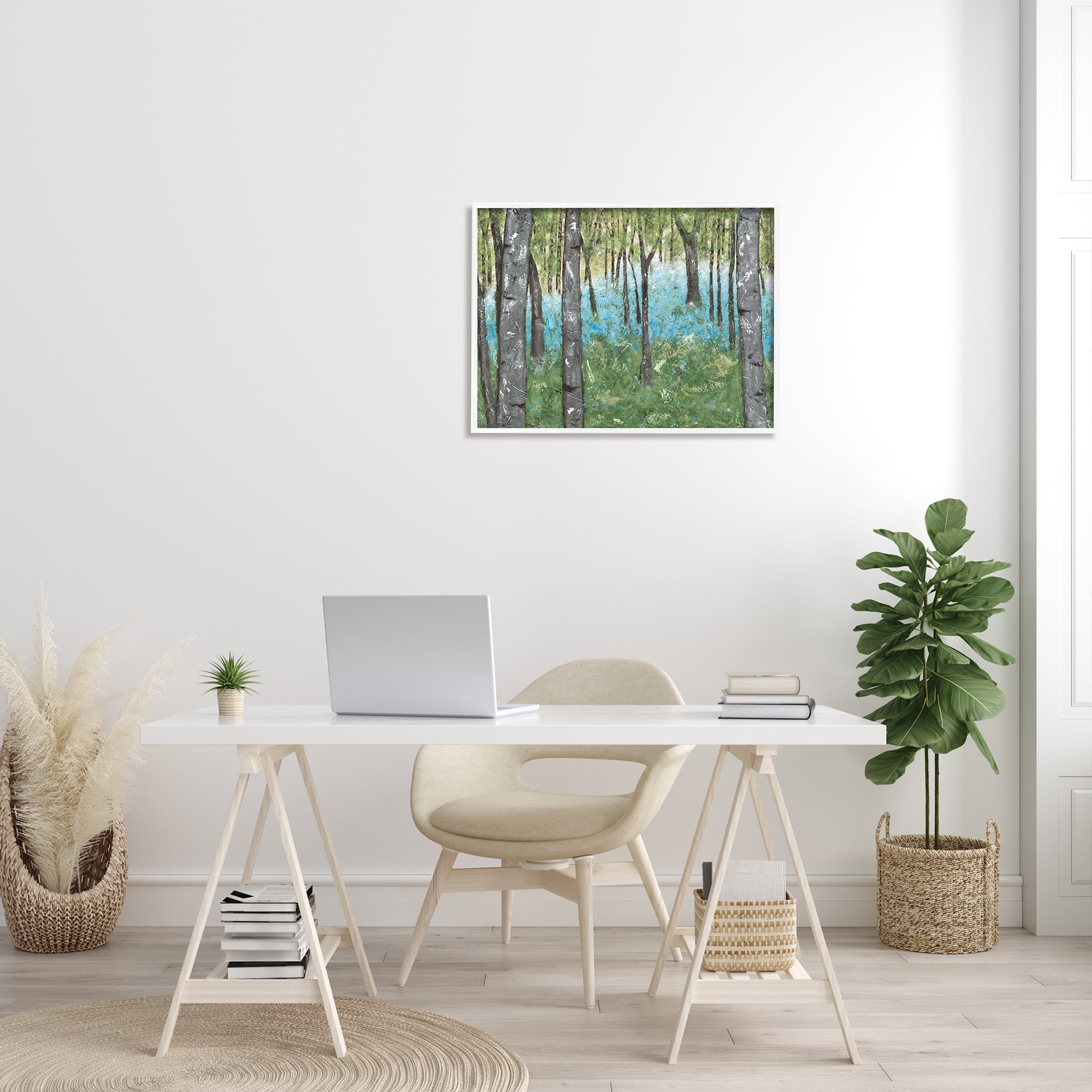 Stupell Industries Mystic Tree Forest Blue Hazy Waters Charming Rustic, 24 x 30, Designed by Jade Reynolds